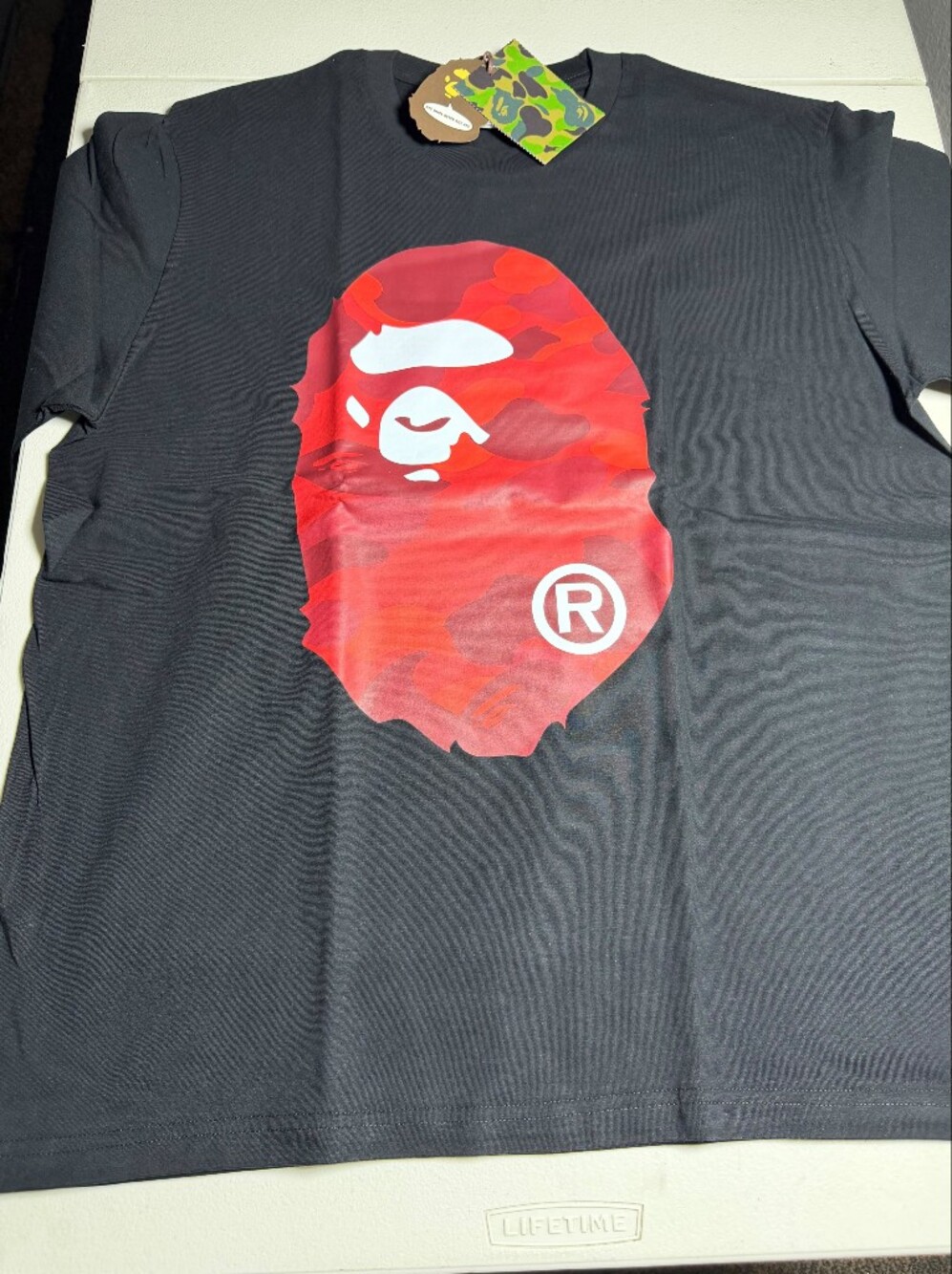 Bape Men's Black Shorts with Red Mens L